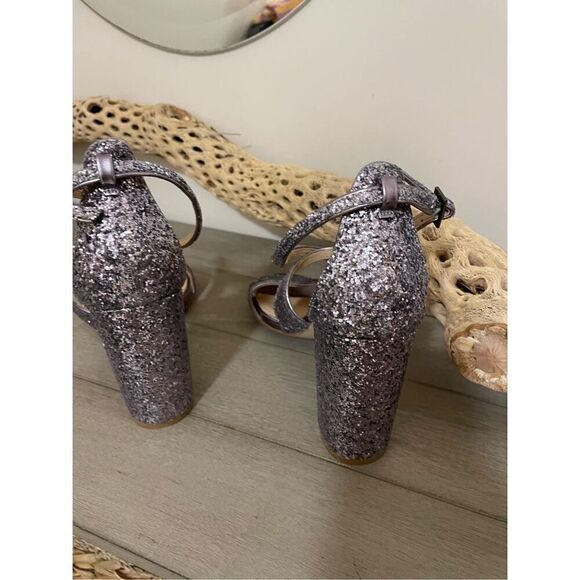 Jewel Badgley Mischka Cook Block Heel Glitter Sandal Size 8.5 new - Picture 5 of 7